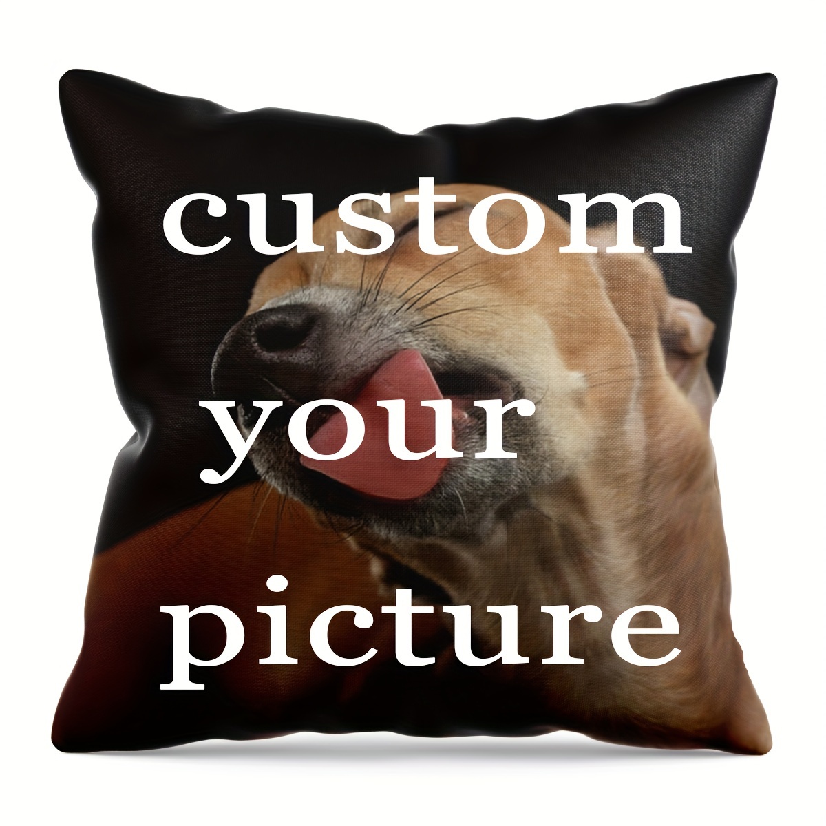 

1pc, Customized 18x18 Inch Super Soft Short Plush Throw Pillow Closeup Cute Italian-greyhound Dog Licked With Pleasure Isolated Black (no Pillow Core)