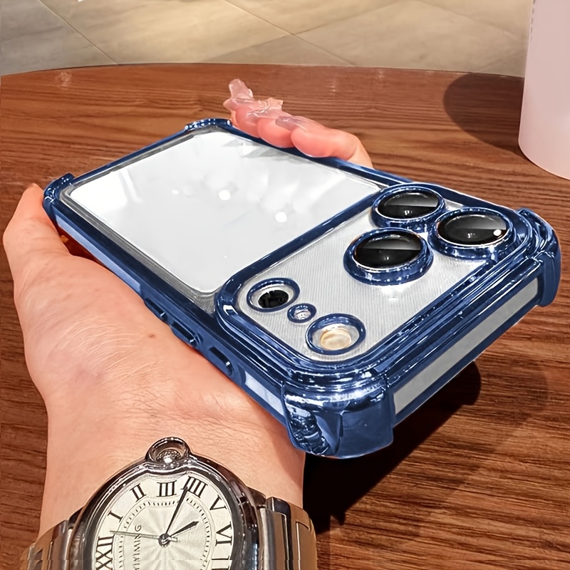 Transparent Electroplated Protective Case Suitable For Iphone 17 Pro Max 17 16 Pro Max 15 14 13 12 11 Pro Series, With Four-corner Drop Protection And Lens Protection