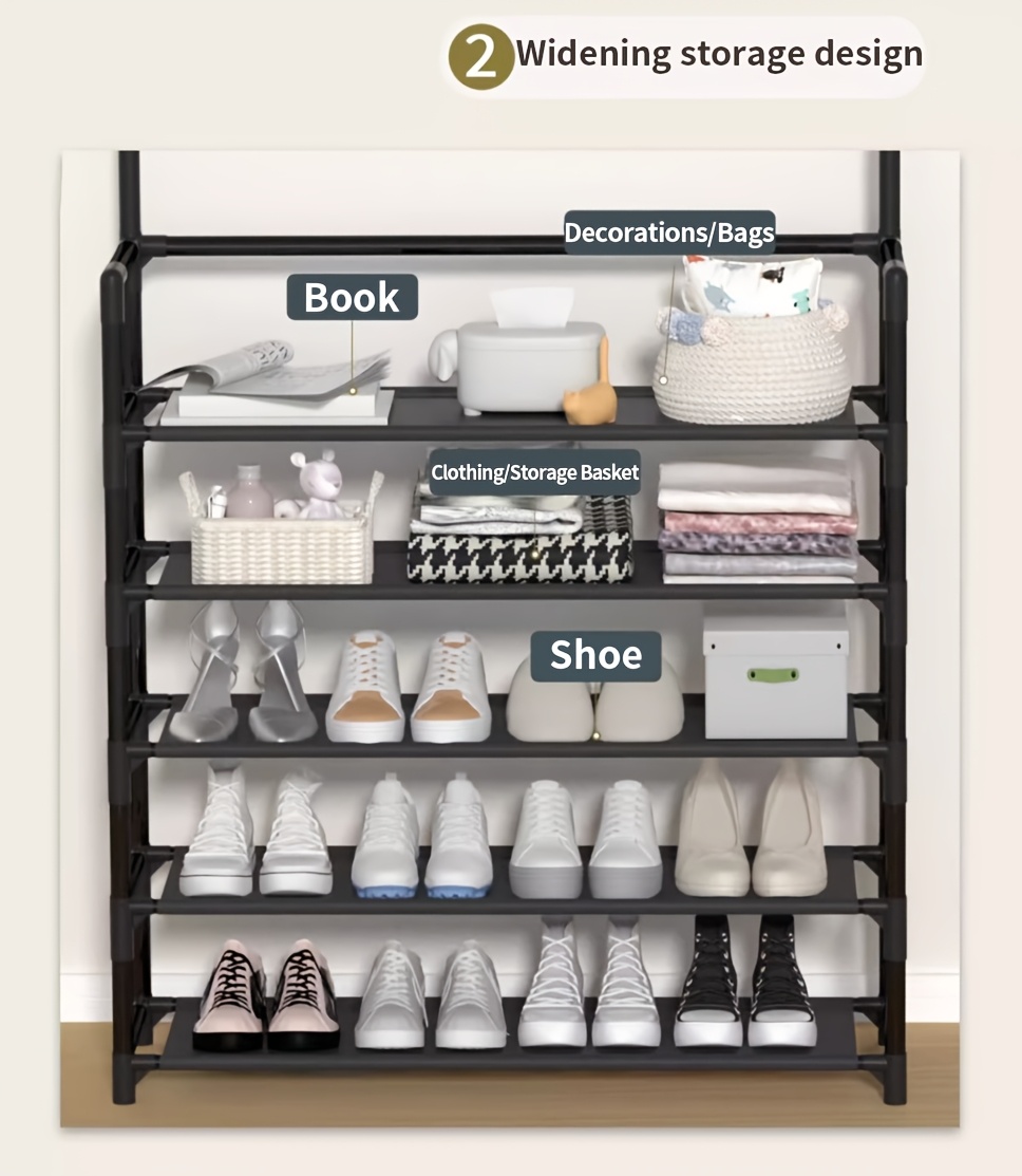 4-5 Tier Shoe Rack - Space-Saving, Easy Assembly, Durable Design for Entryway And Bedroom, Minimalist Style, Efficient Sneaker Storage, Shoe Storage Solution | Modern Shoe Rack | Durable Construction, Dorm Entrance Storage Rack for Shoes And Hats