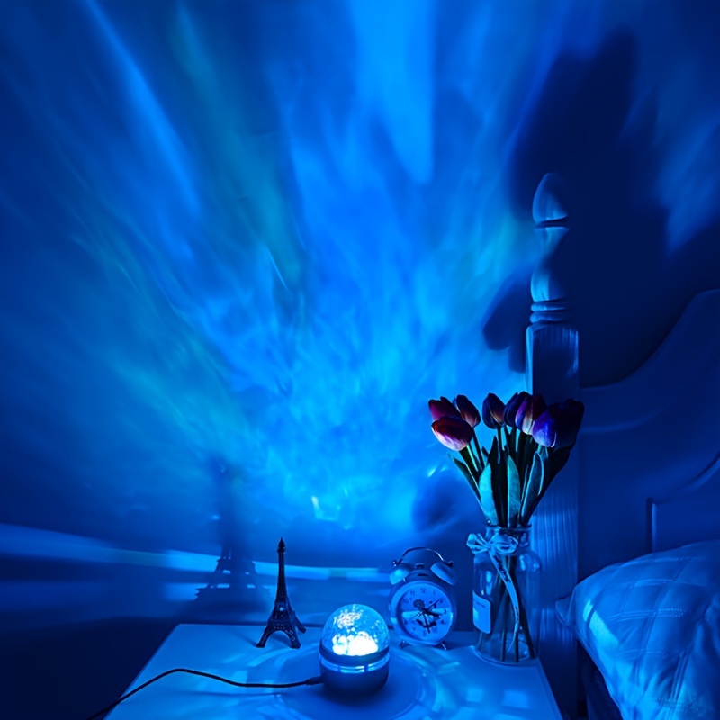 

A Magical Night Light Like Dazzling Water Waves, Make The Bedroom More Warm! Suitable For Bedroom, Game Room, Christmas Gift, Valentine's Day Gift, Wedding, Birthday Party Gift And Other Usb Plug