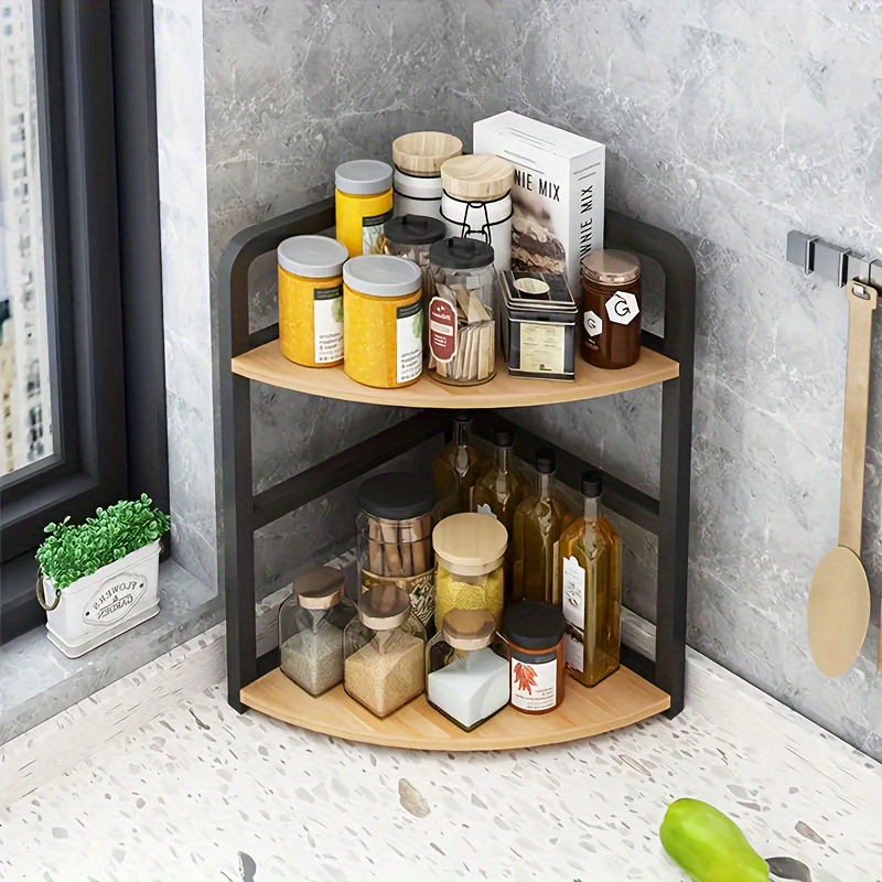 1pc corner spice rack organizer no drill wall Temu Pakistan