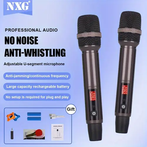 nxgs new handheld wireless microphone with one to two charging u band for home ktv audio speakers universal handheld radio live broadcasting singing sound card and universal microphone
