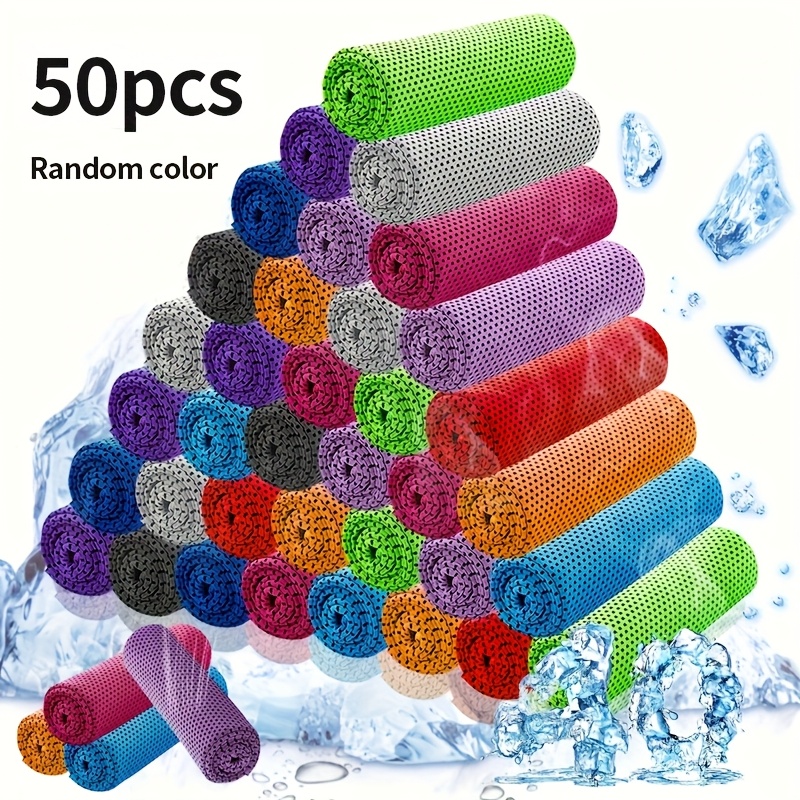 Image of 10//50pcs Microfiber Cool Towels - Breathable And Quick Drying For Gym, Yoga, Travel And Outdoor Activities - All Day With A Polka-, Travel Essentials