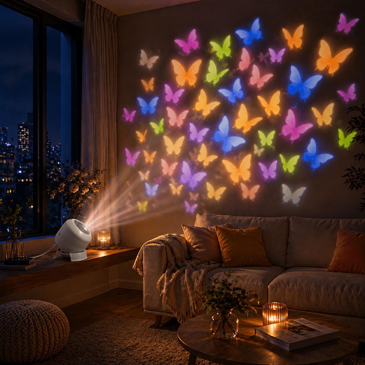 TEMU Themed Projection Light, 360Â° Automatic Rotating Projection, Clear Patterns, Soft And Non-glaring Colors, Suitable For Indoor Decoration, Photo