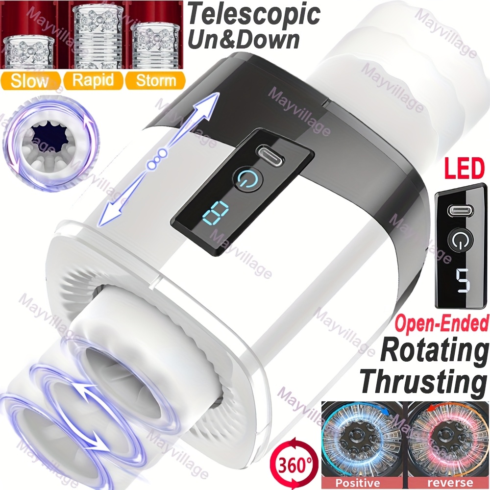 Automatic Rotating Thrusting Male Masturbator Cup - Hands-Free Stroker - USB