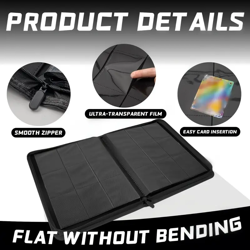 9 pocket card binder premium zip trading card binder 360 - Temu 9 pocket card binder premium zip trading card binder 360 - Temu
