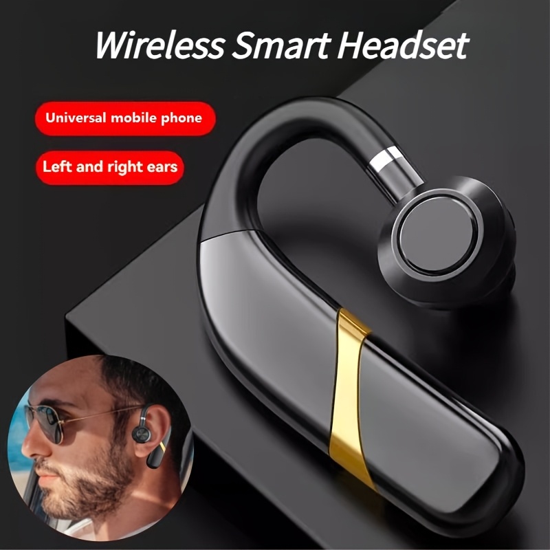 wireless headset with microphone office wireless headset truck driver headset with enc noise cancellation business wireless headset button for answering   calls sports running headset work music headset wireless headset   ear