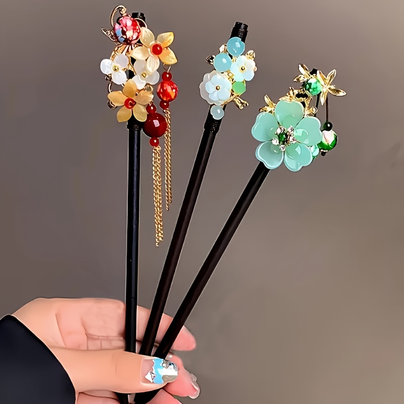 3pièces ensemble cheveux vintage blumen holz haestimate - Temu France