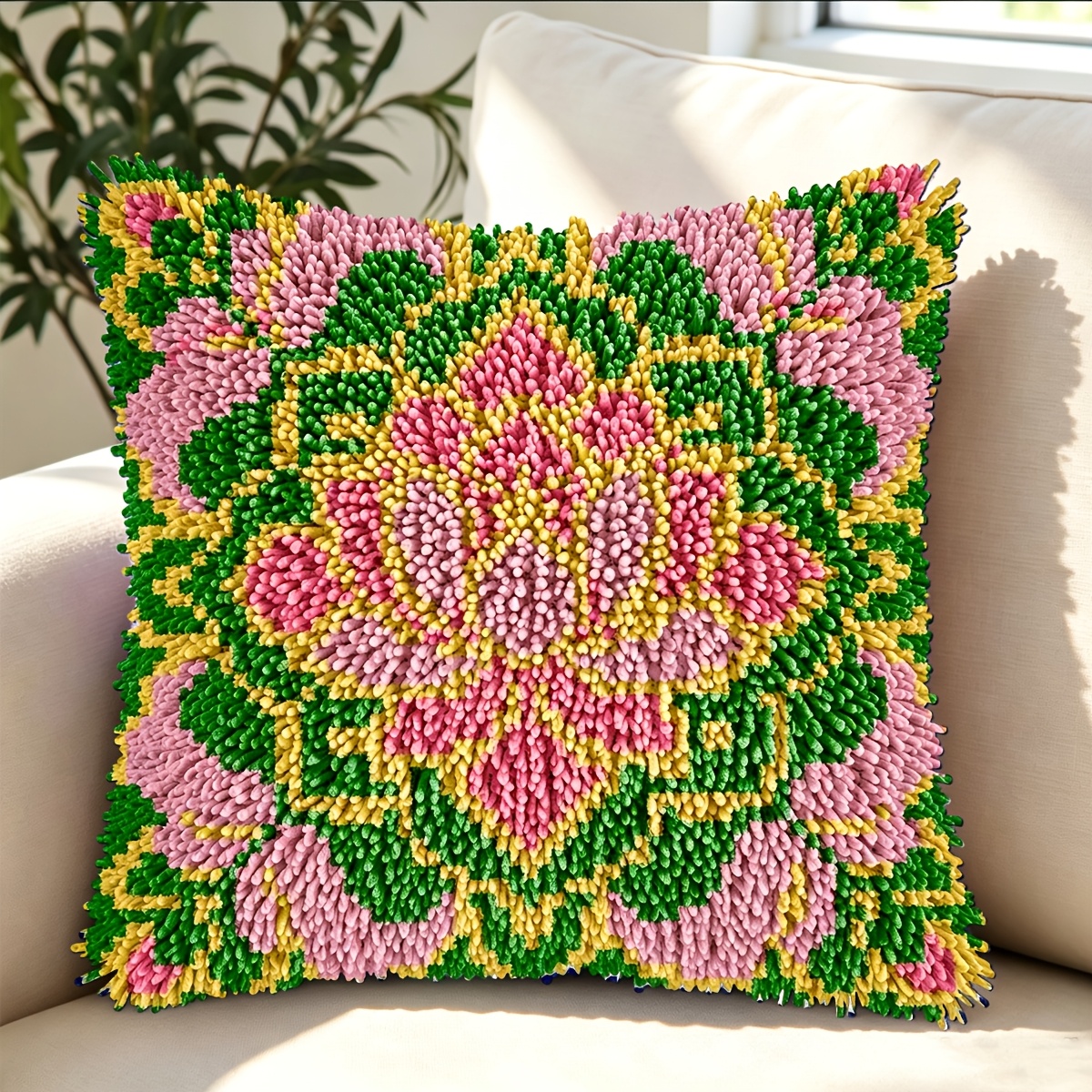 Latch Hook Kit with Beautiful Flowers Printed Pattern