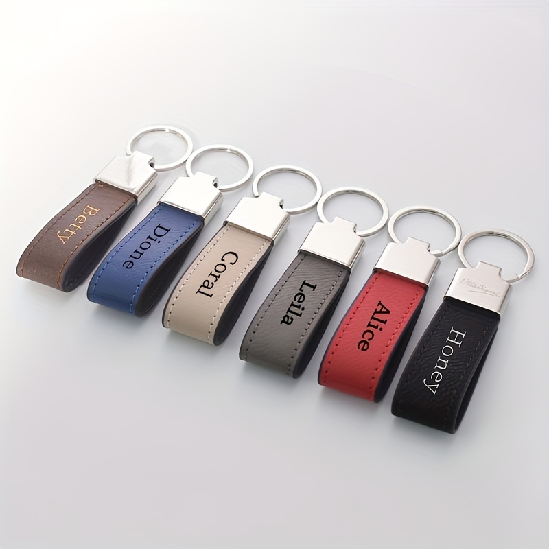 

Engraved Pu Keychain - , Zinc Alloy -cut Metal Accents