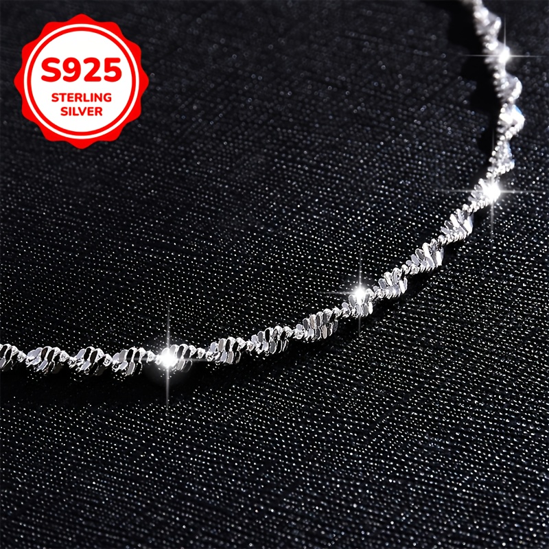 925 Silver Hypoallergenic Water Wave Anklet for Women