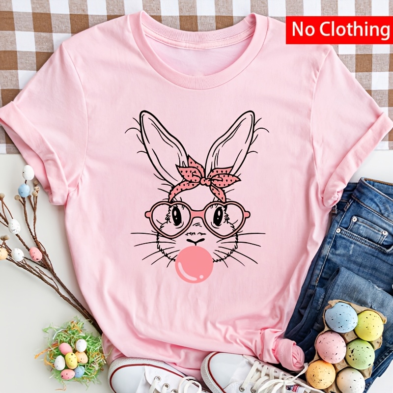 

Easter Bunny Iron-on Heat Transfer Decal - Diy Washable Sticker For T-shirts, Jeans, Backpacks | Mixed Colors, Polyester