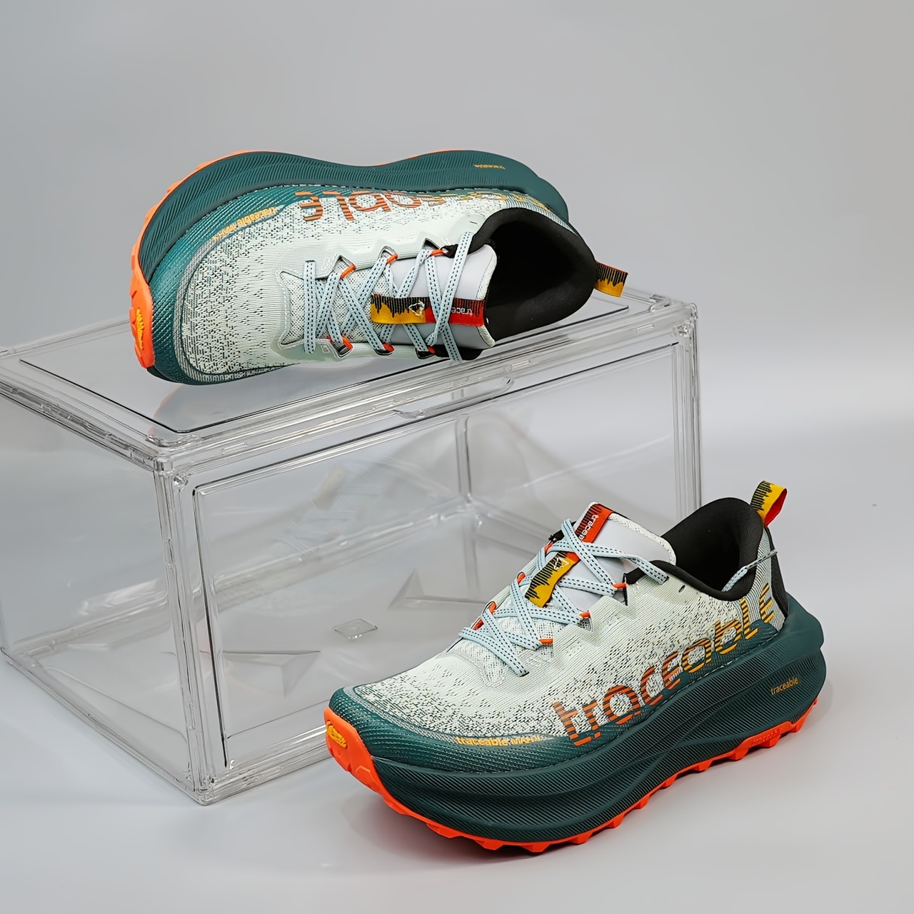 Sneakers, Men's Outdoor Shoes, Lightweight and Comfortable Trail Running Shoes, Anti-Slip Shock-Absorbing Casual Shoes, Fashionable Sports Running Shoes for Men