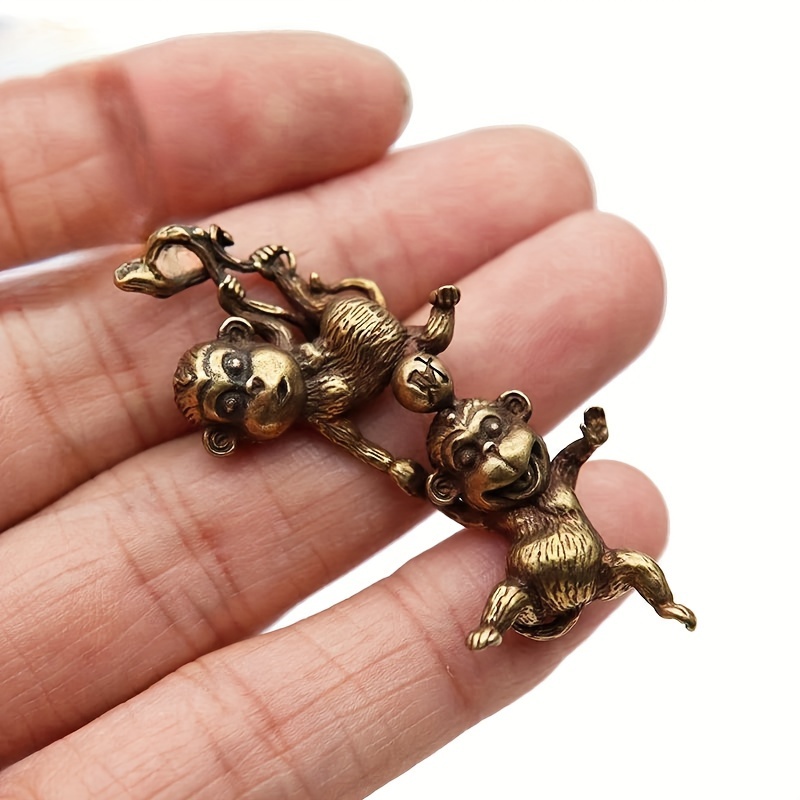 深川製磁 干支 置物 希少 申 サル猿 青磁