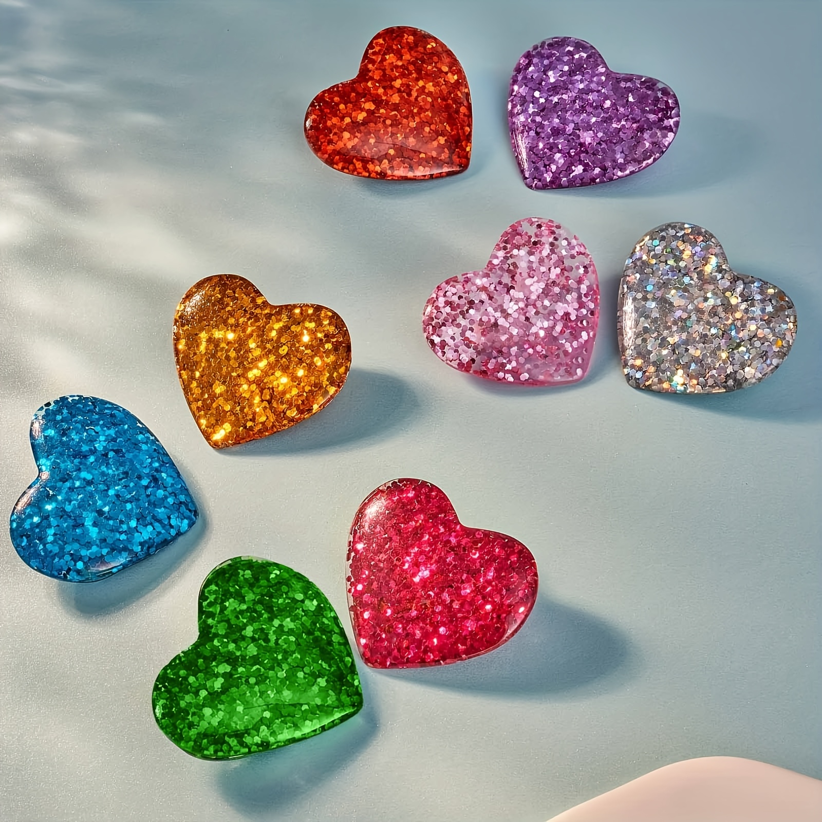 

Valentine's Day Sparkling Acrylic Heart Brooches - Glitter Bling, Ideal For Parties And , Romantic Gift For Women