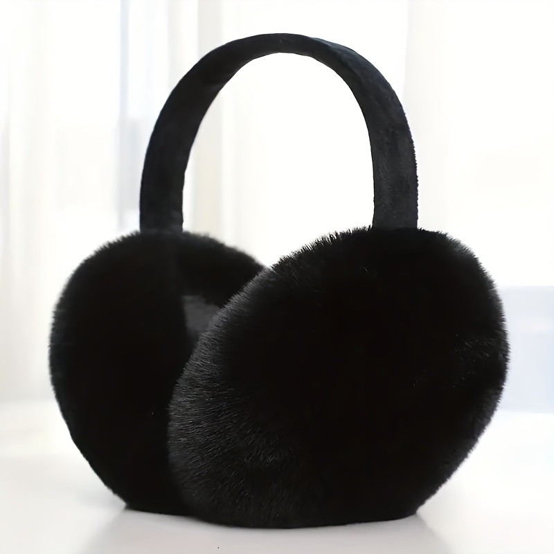 

1 Pair Winter Warm Folding Earmuffs, Unisex , Polyester And Spandex, Breathable, Cute, Hand Wash Only, Non-textile Weaving - Ideal Winter Gift