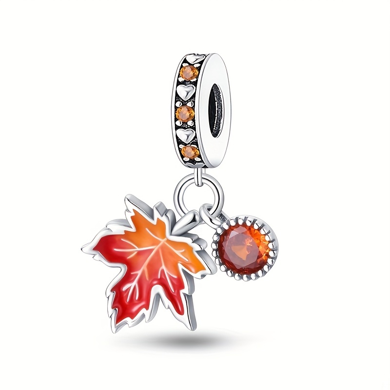 1pc Silver Plated Autumn Style Maple Leaf Pendant Suitable For Original Bracelet Necklace Keychain Diy Charms Chain Charms Charms Making Women's Gifts For Valentine's Day Gifts
