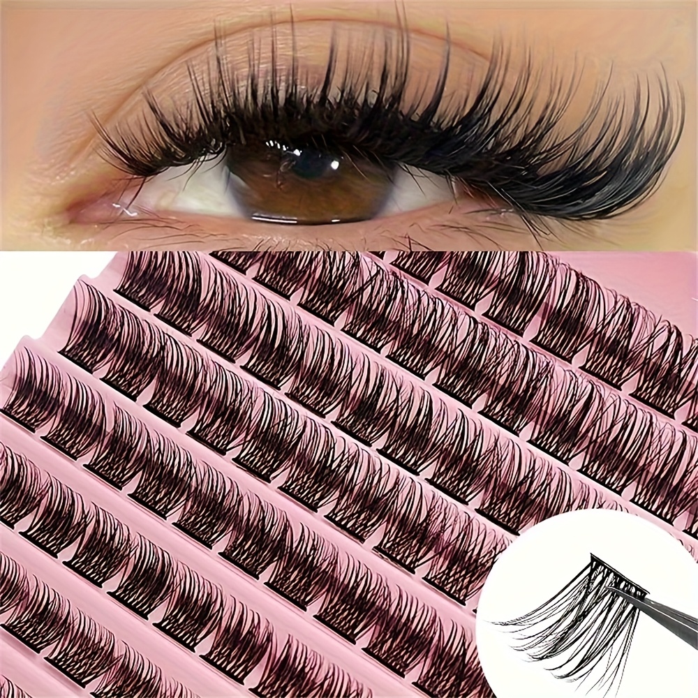 120 Clusters Of Natural False Eyelashes, 8-16mm, D-, Fluffy Individual Eyelash Clusters, Suitable For Eyelashes At Home