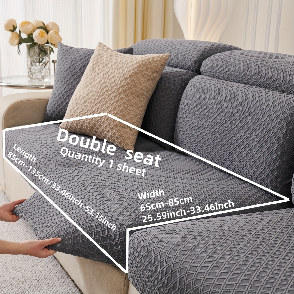 1pc Fleece Square Elastic Sofa Cover. Universal And Easy-to- Protector. Protective Cover For Recliner, Car Seat, And Sofa. Pet-friendly