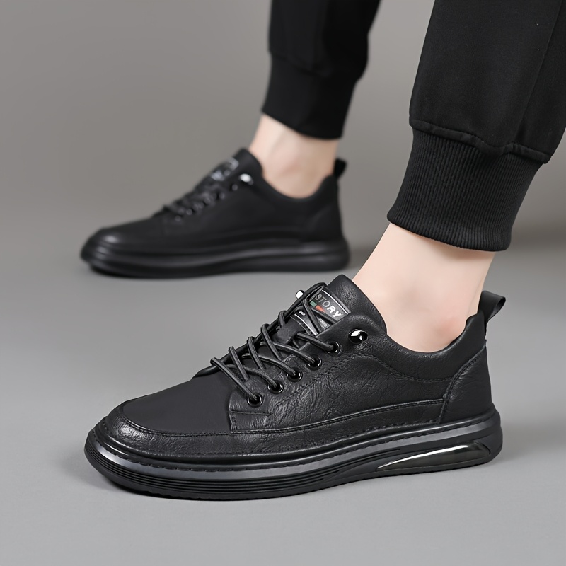 mens stylish business casual sneakers low top slip on white upper