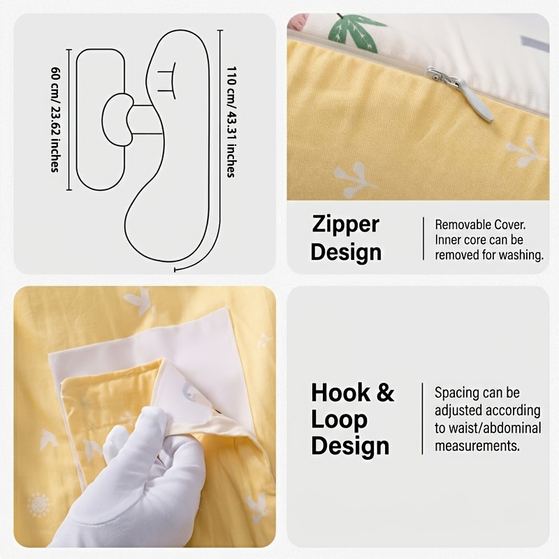 Pregnancy Pillow for Side Sleeping, Designed for Support During Pregnancy, with a Removable And Washable Cover, Ideal for Summer Use