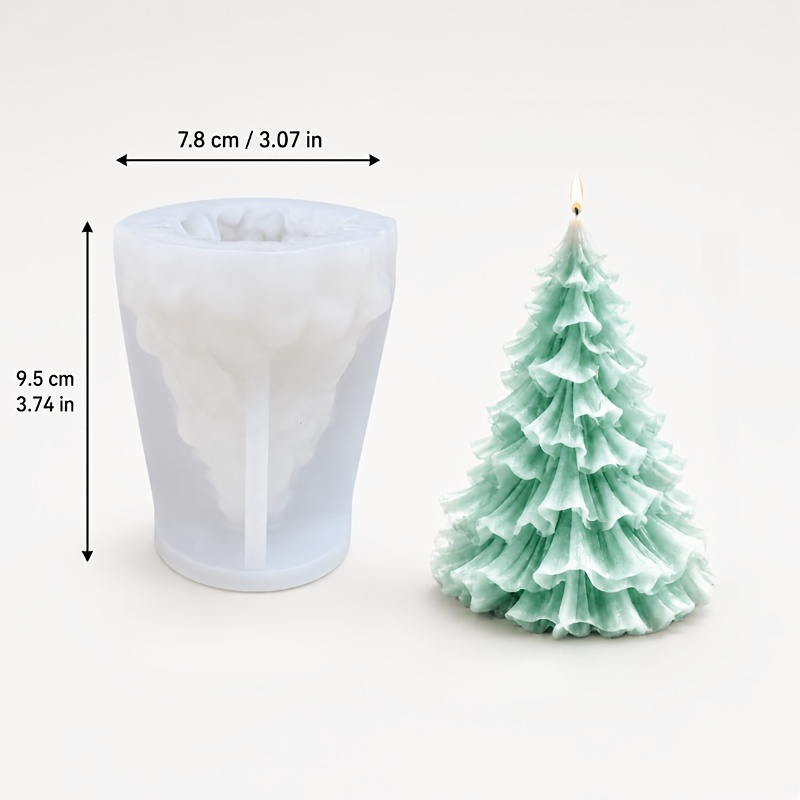 TEMU Resin Silicone Mold, 3d Pleated Christmas Tree Candle Silicone Mold - Reusable And Easy To Demold, Suitable For Scented Candle Making, Resin