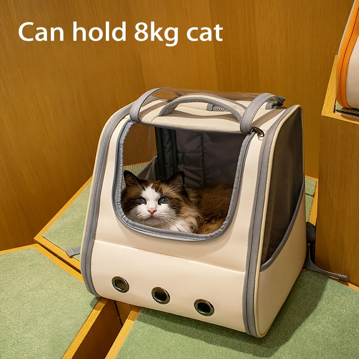 foldable cat backpack carrier lightweight breathable pet travel bag with 8kg capacity   ventilation mesh carry on backpack mode hiking camping carrier for small pets hands free   seniors friendly