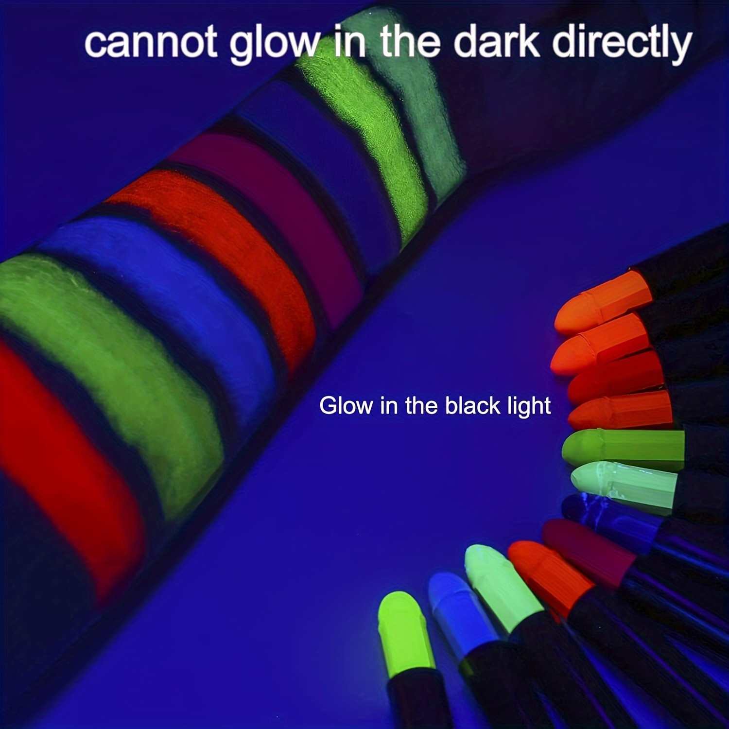 Neon Uv Blacklight Glow Face Paint Kit Safe And Water - Temu