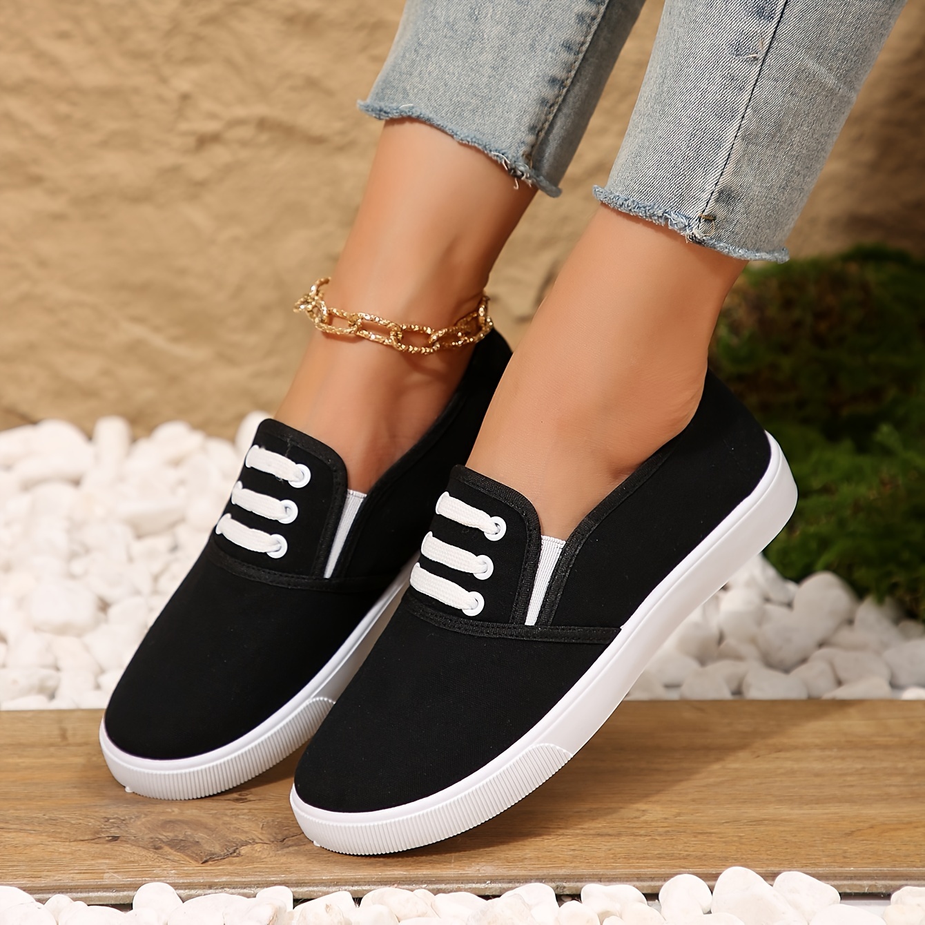 women s solid color minimalist sneakers slip lightweight details 2