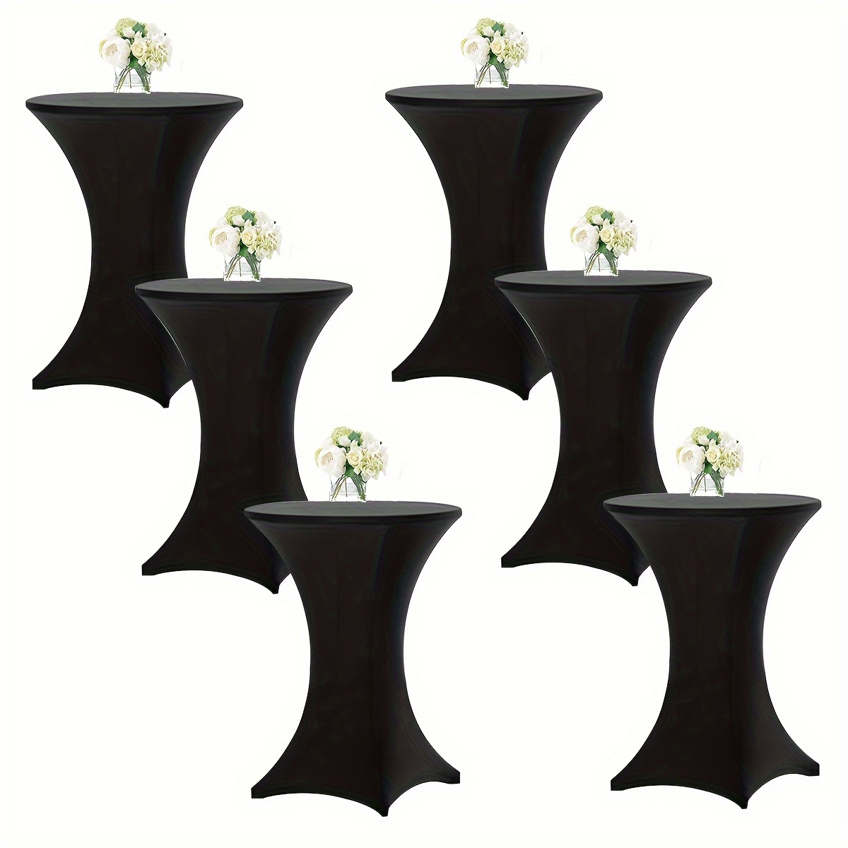 TEMU Juego de 6 mantelerías elásticas para cóctel, ideal para , fiestas, exposiciones, , Halloween y Navidad