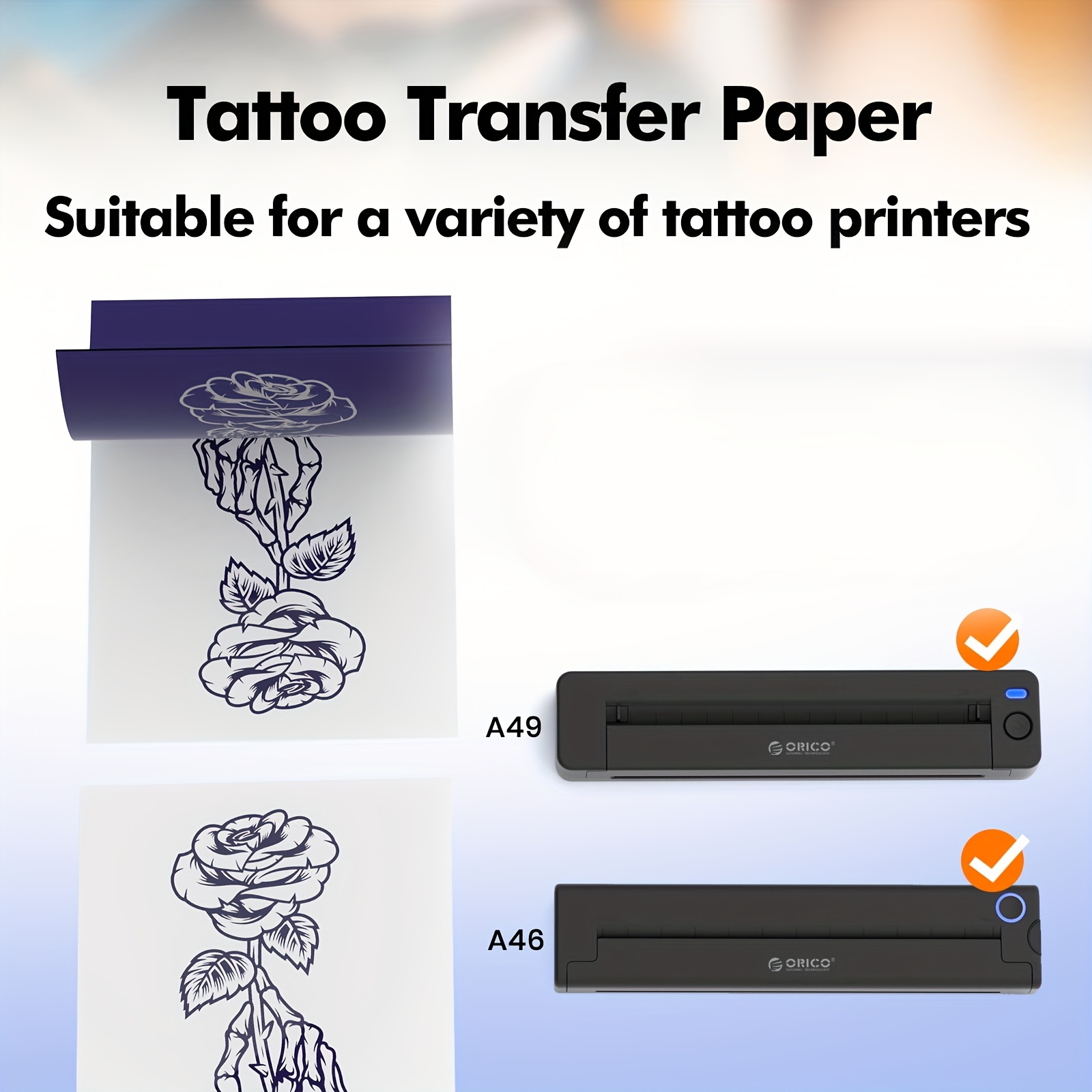 100 sheets a4 tattoo transfer paper four part transfer   paper thermal printer transfer tattoo pattern paper