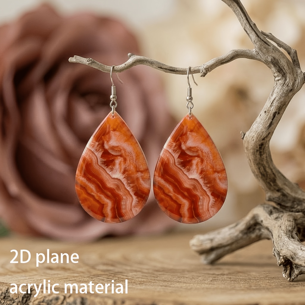 Bohemian Style Acrylic Teardrop Earrings for Women