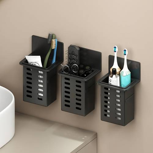 Toothbrush Holder, Wall-Mounted Toothbrush Storage Rack for The Bathroom, Bathroom Organization Shelf, Multifunctional Toothpaste And Toothbrush Box, Bathroom Additions
