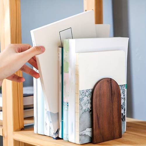 . schwerer buchstützen aus schwarzer walnuss, buchregal aus und schwarzer walnuss, kreativer buchhalter, verdickte robuste konstruktion