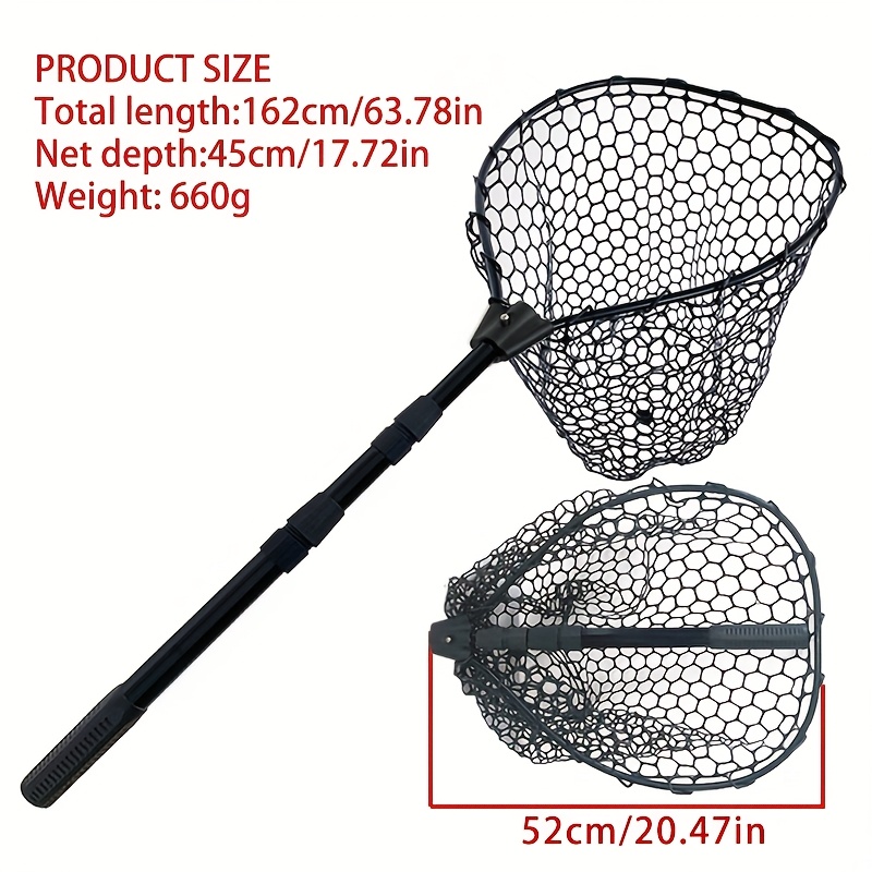 Sea Alloy With Silicone Mesh - 3 Pole Length Options (single/double/triple Section), Lightweight & Durable For Saltwater & Freshwater, Boat & Shore Fishing - Ergonomic Handle, Holiday Gift For