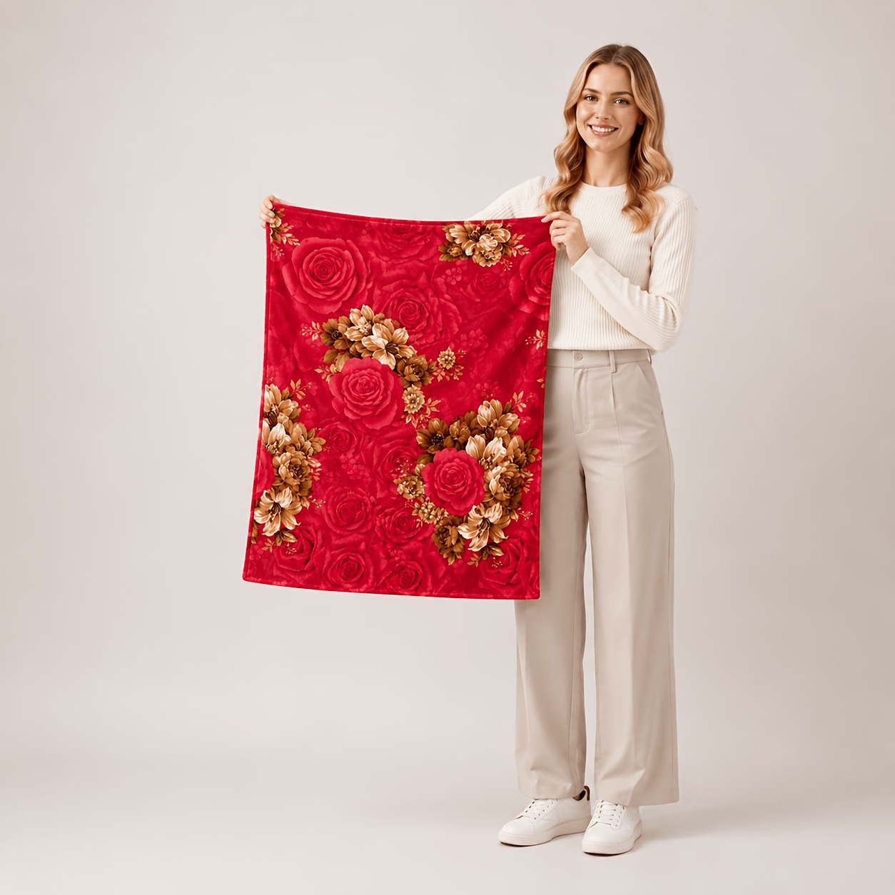 TEMU Pattern Multi-functional Blanket 1pc New Year Chinese New Year Valentine's Day Mother's To School