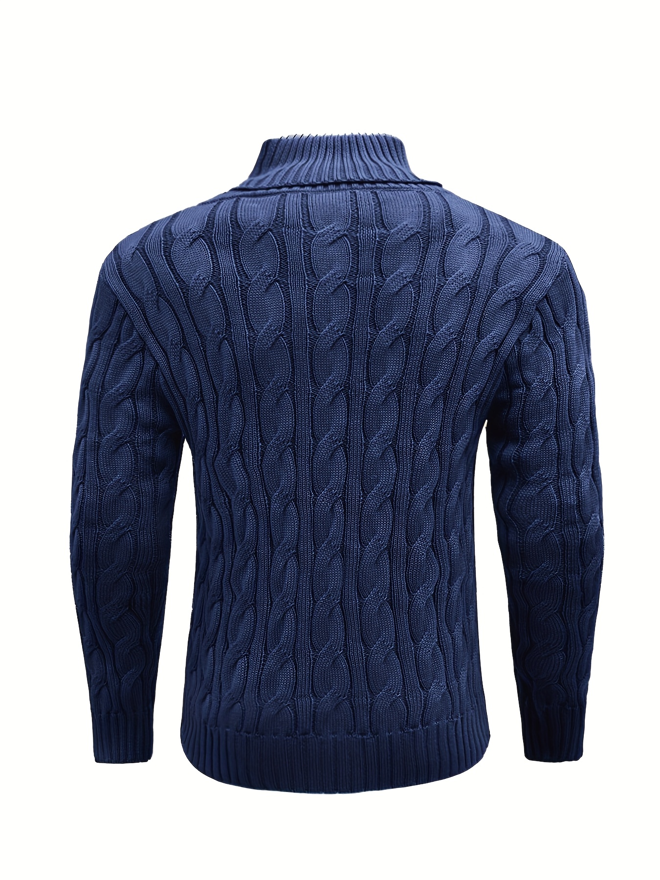 mens mature business sweater new autumn winter turn collar ribbed knitwear fashionable solid color pullover suitable for outerwear and layering Product details 8