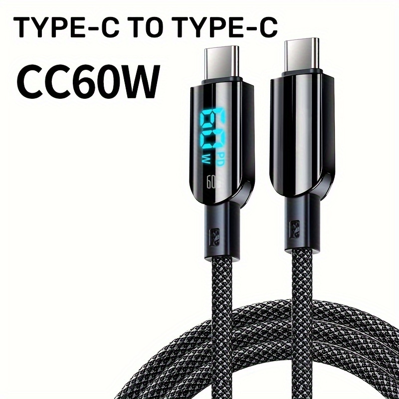 

Digital Display Fast Charging Cable, Transmission Charging Cable, Braided , Usb-a To Type-c, Type-c To Type-c, Different Interface Options