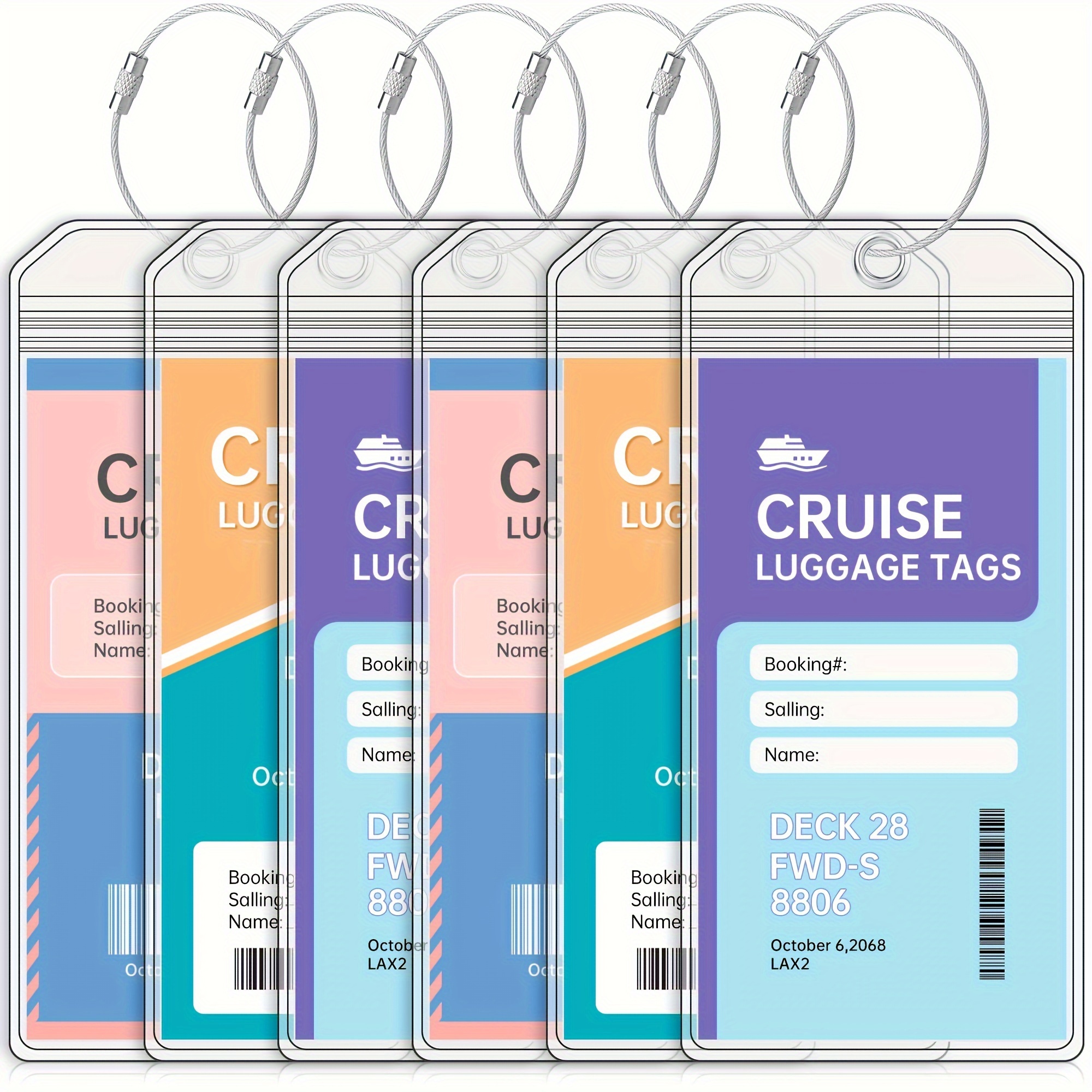 

1/3/6/12pcs Étiquettes de bagages de croisière, étiquettes de bagages transparentes les compagnies de croisière, matériau PVC , léger, de , convient aux étiquettes de bagages et aux sangles