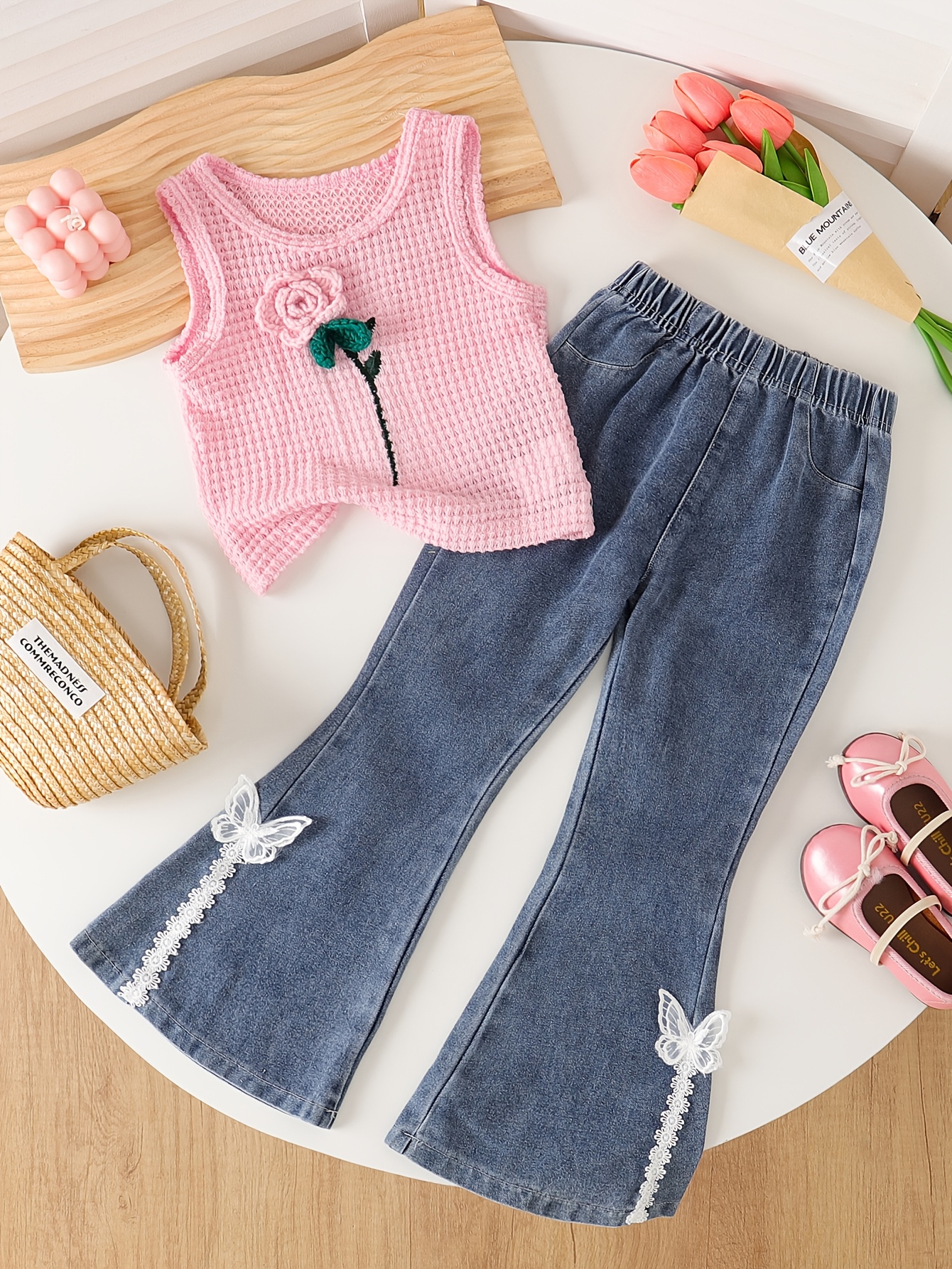 Conjunto Rosa Crochet