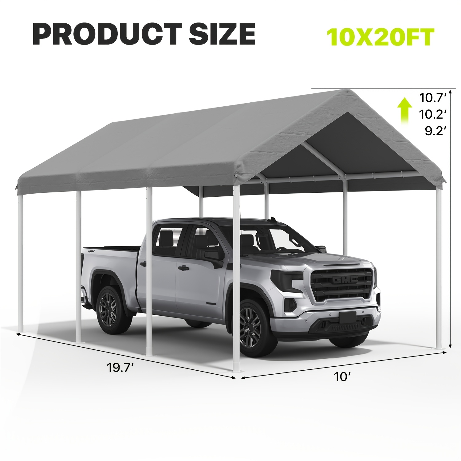 heavy duty carport canopy measuring 3   05 meters a portable garage tent for outdoor use designed for vehicle boat and equipment storage   in grey and beige
