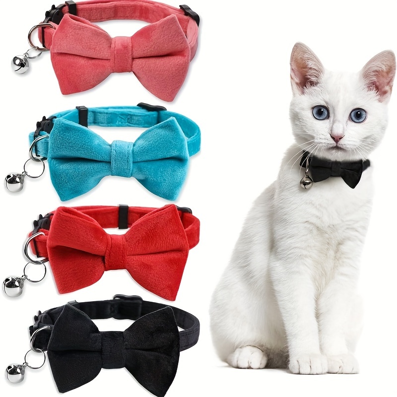

Cat Bow Tie Collar With Bell And Stable Safety Buckle, Cat Decoration Necklace, Kitten Neck Bell Collar, Pet Accessory