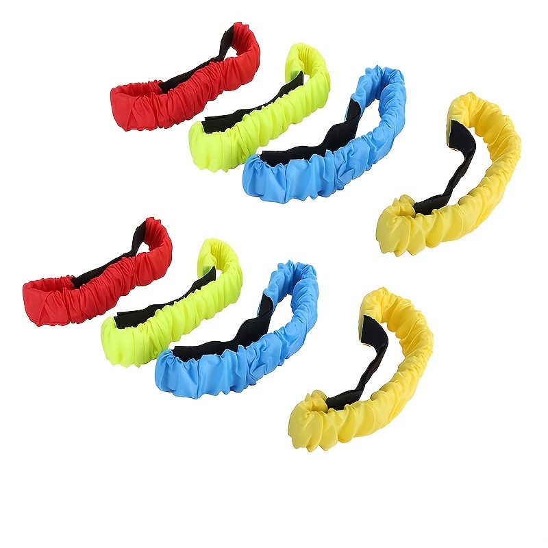 TEMU Confezione da 8 per gambe per a tre gambe | Lacci elastici regolabili colorati, per gambe con chiusura a strappo per a tre gambe per 2 persone,
