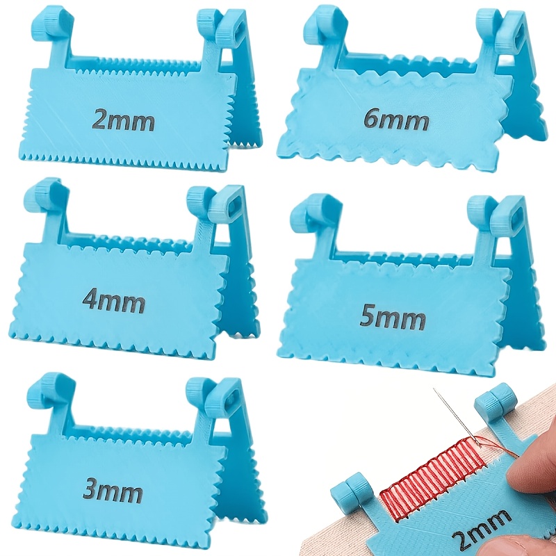 TEMU Set da 6 pezzi di per la spaziatura degli aghi da cucito con da 1,5-6 mm e guida stampata in 3D - Righello in plastica per patchwork, ,