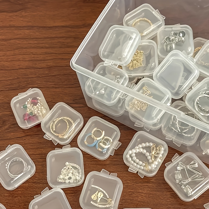 

30pcs Mini Plastic Jewelry Boxes - Storage Containers For Earrings, Earplugs & Small Tools With Snap Closure, Chain, Tool Box, Jewelry Boxes