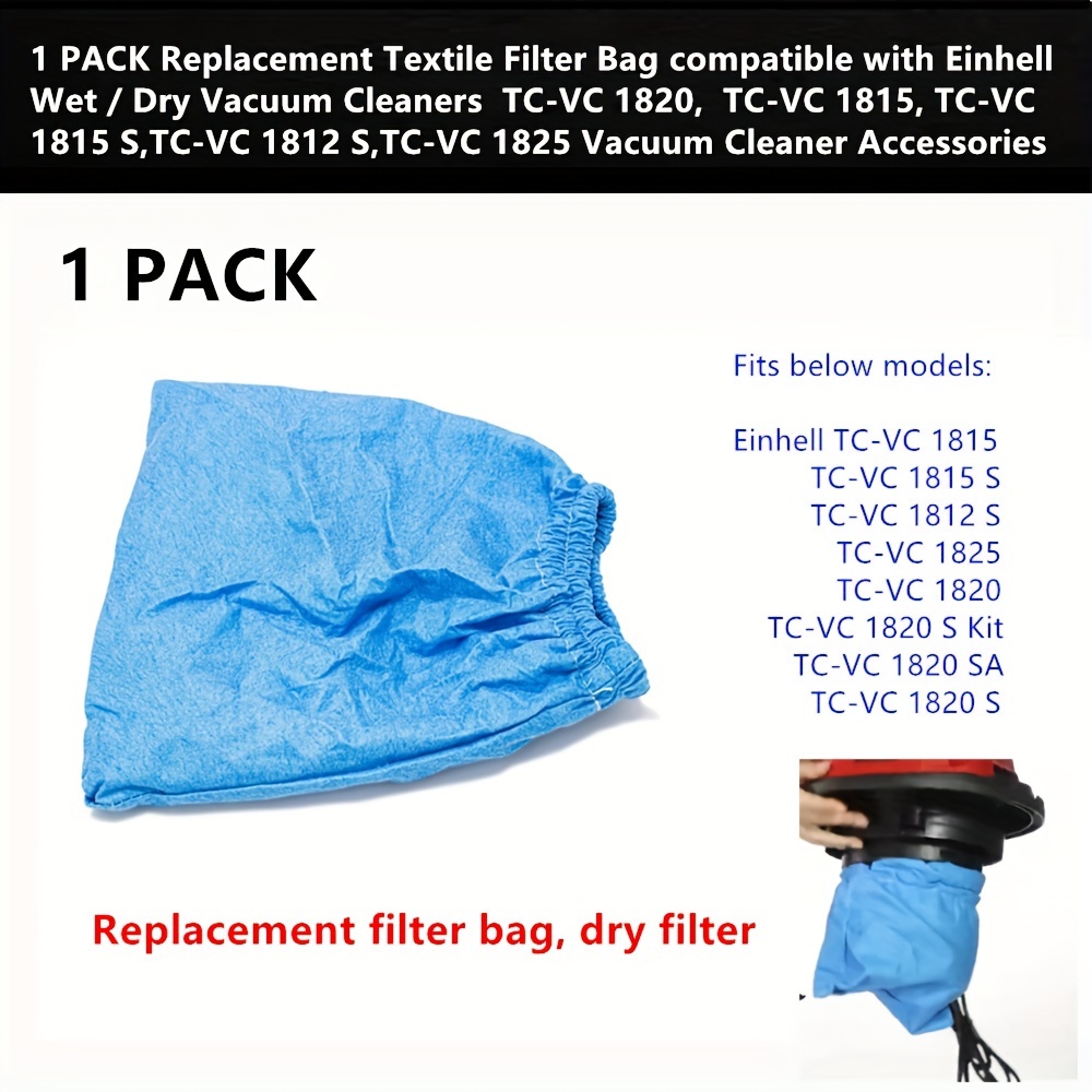 

Einhell Wet/dry Vacuum Cleaner Filter Bag Replacement - Compatible With Tc-vc 1820, 1815, 1815 S, 1812 S, 1825 - Made Of Textile Material
