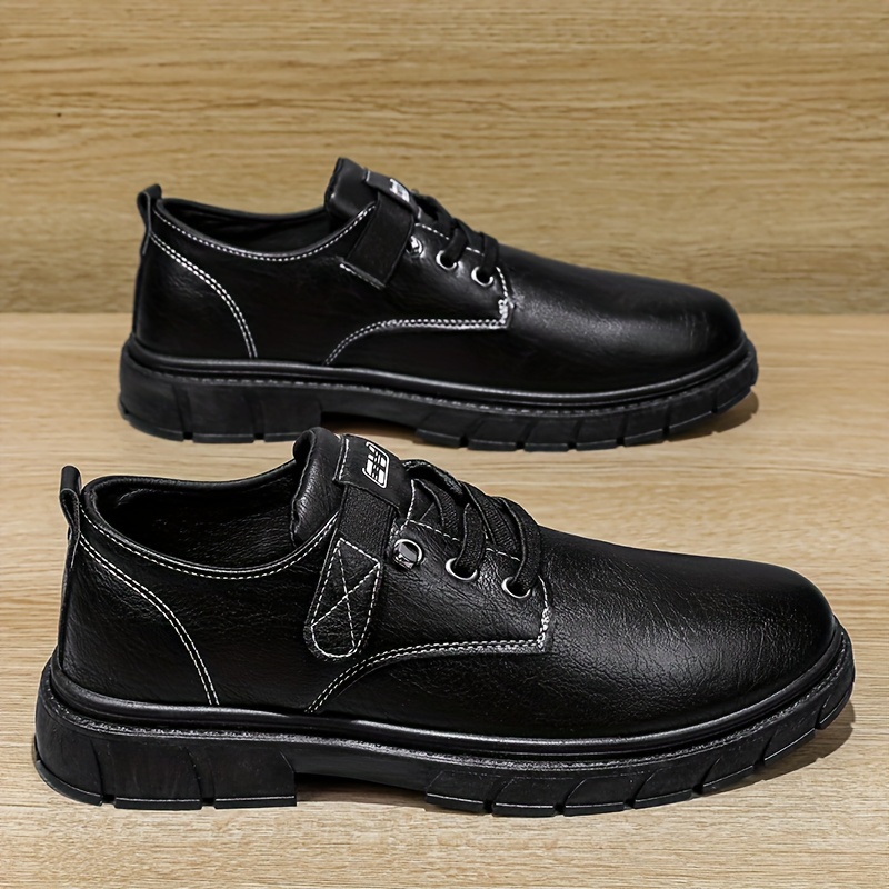 solid casual shoes men s hook loop fastener wear resistant