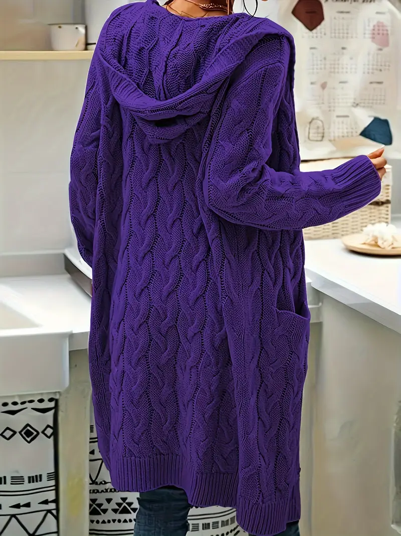 womens casual cardigan front long sleeve solid color sweater with pockets cozy fall winter layering essential for jeans dresses sweater cardigan autumn wardrobe stylish textured knitwear wear details 34