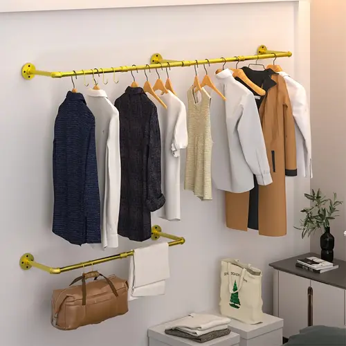 Garment Rails Display hanging clothes racks sold on Temu United States