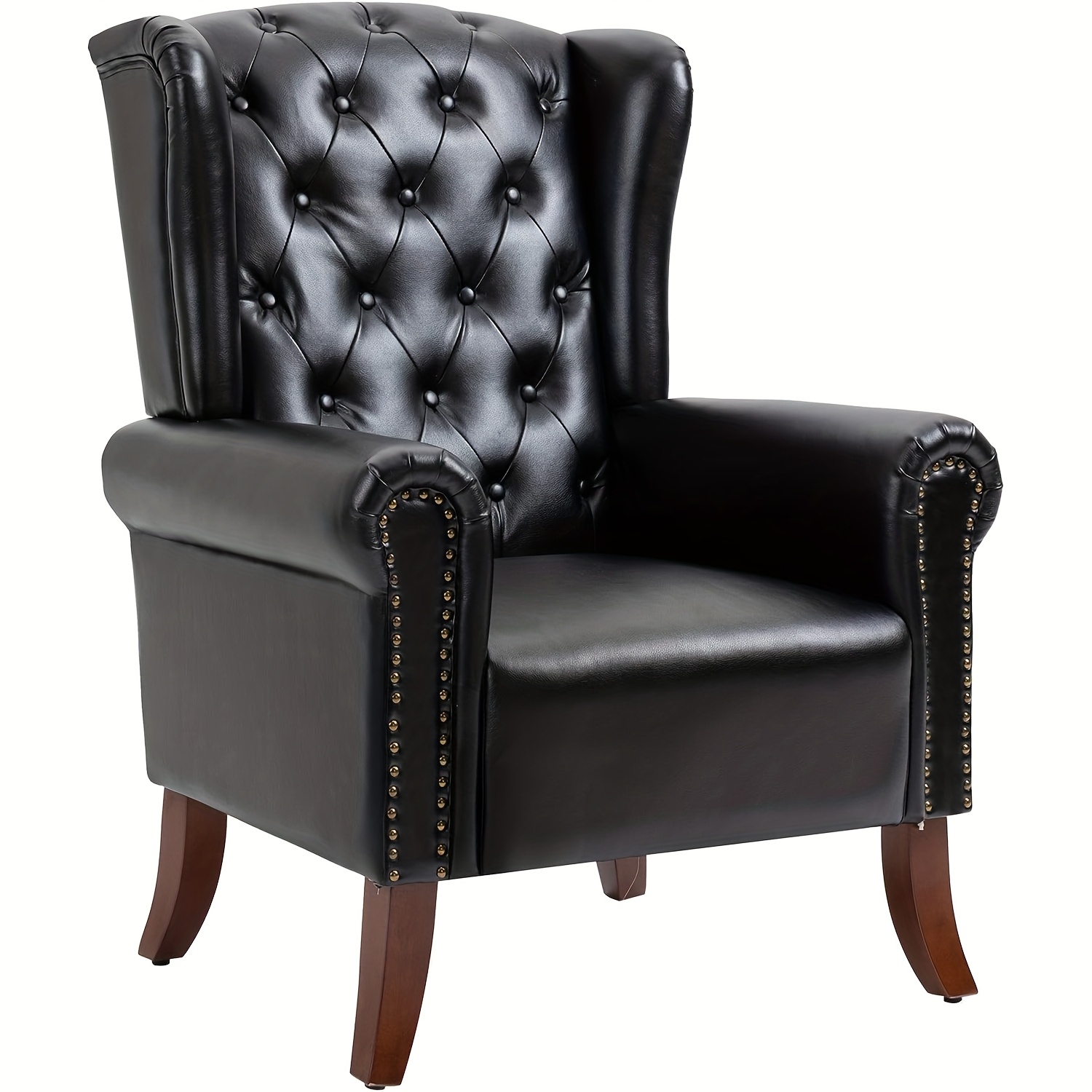 Mojay Modern Accent Chair, Mid-century Armchair Single Sofa Chair With High Wingback Room, Bedroom, Reception Area, Or Office